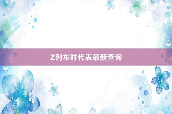 Z列车时代表最新查询